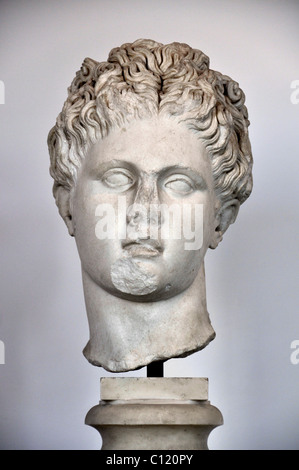 Alten Marmorbüste des Gottes Apollon, Museo Palatino, Palatino, Rom, Latium, Italien, Europa Stockfoto