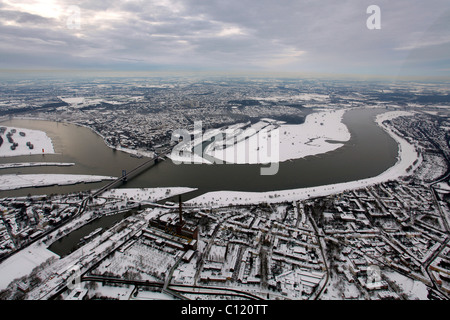 Luftaufnahme, Binnenhafen, Duisport Duisburger Hafen, Ruhrort, Duisburg, Ruhr, Nordrhein-Westfalen, Deutschland, Europa Stockfoto