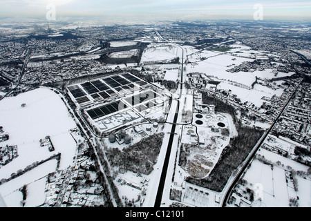 Luftaufnahme, Emschergenossenschaft, Klärung, Becken, Faulbehälter, Emscher Abwasser arbeitet, Dinslaken, Oberhausen Stockfoto