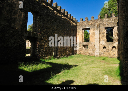 Ruine des historischen Dawit Hall, Royal Gehäuse Fasil Ghebbi, UNESCO-Weltkulturerbe, Gonder, Gondar, Amhara, Äthiopien, Afrika Stockfoto