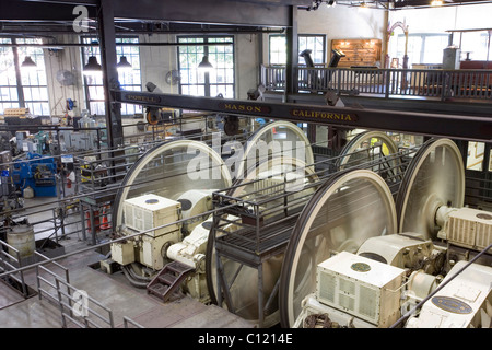 Das Cable Car Museum, San Francisco, California, Vereinigte Staaten von Amerika Stockfoto