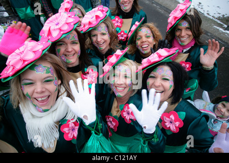 Karnevalsumzug am schmutzigen Donnerstag in Mülheim-Kärlich, Rheinland-Pfalz, Deutschland, Europa Stockfoto