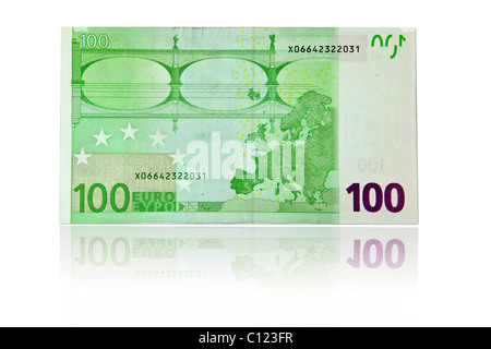 100 Euro-Banknote, zurück Stockfoto