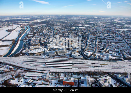 Luftbild, Stadtzentrum, Hauptbahnhof, Heinrich Kleist-Forum, Hamm, Ruhrgebiet, Nordrhein-Westfalen, Deutschland, Europa Stockfoto