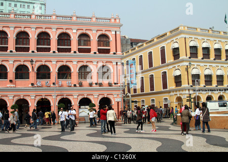 Largo Senado, der Senatsplatz in Macau, China. Stockfoto