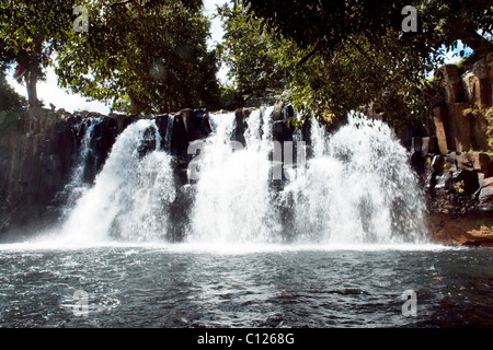 Rochester Falls, einem berühmten Wasserfall in der Nähe von Souillac im Süden der Insel Mauritius Indischer Ozean Stockfoto