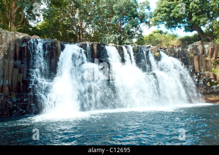 Rochester Falls, einem berühmten Wasserfall in der Nähe von Souillac im Süden der Insel Mauritius Indischer Ozean Stockfoto