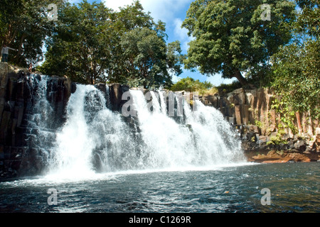 Rochester Falls, einem berühmten Wasserfall in der Nähe von Souillac im Süden der Insel Mauritius Indischer Ozean Stockfoto