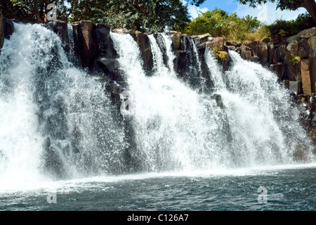 Rochester Falls, einem berühmten Wasserfall in der Nähe von Souillac im Süden der Insel Mauritius Indischer Ozean Stockfoto