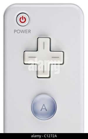 Wii-Fernbedienung, Wiimote, Controller für Nintendos Wii-Konsole, Nahaufnahme Stockfoto
