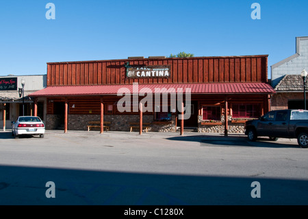 Saratoga, Snowy Range & Sierra Madre Mountains, feine Shopping, Essen, 49 Meilen westlich von Centennial, über Hwy 130, Wyoming, USA Stockfoto