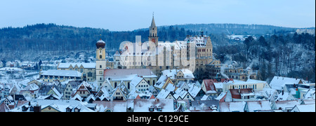 Schloss Sigmaringen Schloss im Winter in den Morgen, Sigmaringen, Baden-Württemberg, Deutschland, Europa Stockfoto