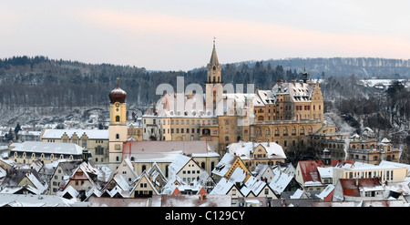 Schloss Sigmaringen Schloss im Winter in den Morgen, Sigmaringen, Baden-Württemberg, Deutschland, Europa Stockfoto