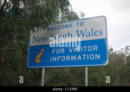 Willkommen Sie bei New-South.Wales Roadsign. New South Wales Australien. Stockfoto