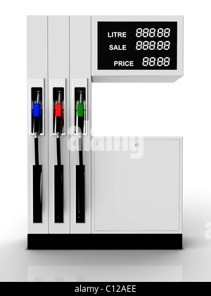 Tankstelle 3D-Rendering mit leicht veränderbare Preis Stockfoto