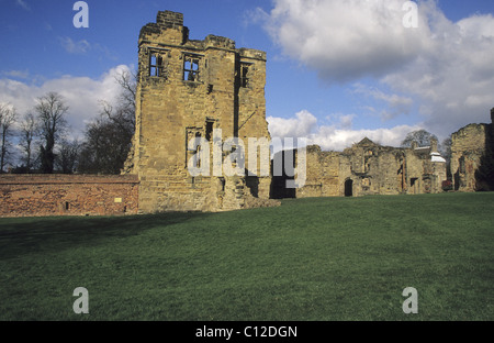 Die Ruinen der mittelalterlichen Burg in Ashby-de-la-Zouch, Leicestershire, England. Stockfoto