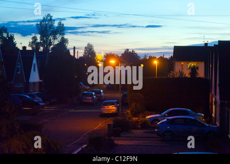 Wohnsiedlung in Abend, UK Stockfoto