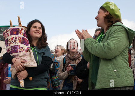 Morgengebet wurden heute von Frauen von der Wand auf die Frauen der Kotel durchgeführt. Jerusalem, Israel. 03.07.2011. Stockfoto