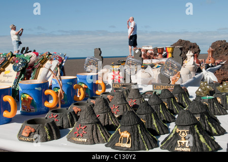 Souvenir-Stall auf Lanzarote Stockfoto