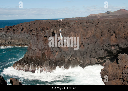 Los Hervideros Klippe Lava Felsen Lanzarote Stockfoto