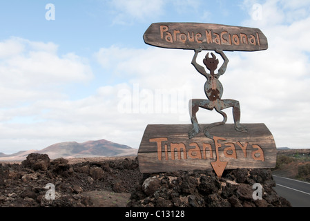 Timanfaya-Berg-statue Stockfoto