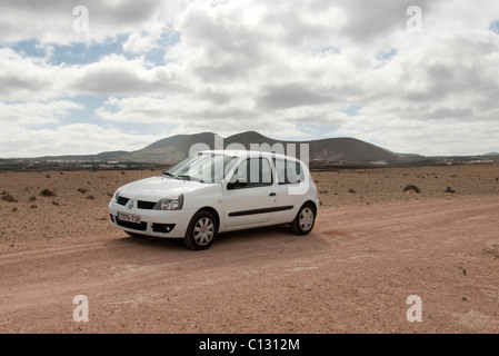 Auto gestoppt Wüste Lanzarote Stockfoto