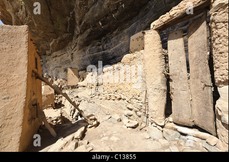 Rund um das Haus von der Hogon. Nombori Dorf, zahlt Dogon Mali... Zahlt Dogon, Mali Stockfoto