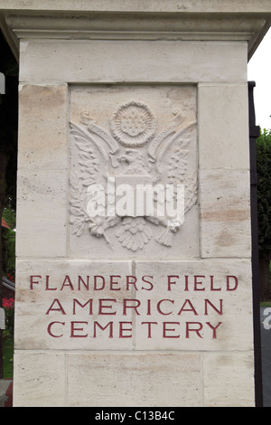 Haupteingang der Flanders Field American Cemetery und Memorial in Waregem, Belgien Stockfoto