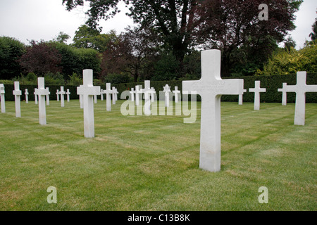 Memorial Kreuze in Flanders Field American Cemetery und Memorial in Waregem, Belgien Stockfoto