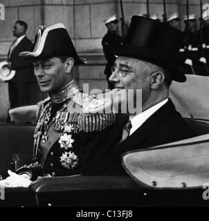 FDR Präsidentschaft. König George VI von England und US-Präsident Franklin Delano Roosevelt, ca. 1930er Jahre. Stockfoto