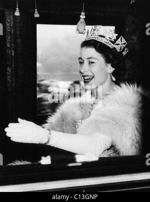 Britisches Königshaus. Königin Elizabeth II von England, etwa Ende der 1950er Jahre. Stockfoto