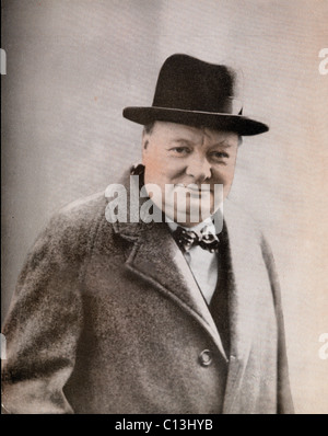 Winston Churchill, britischer Premierminister (1874-1965) und 1953 Nobelpreis für Literatur Stockfoto
