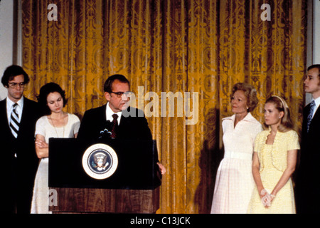 Richard Nixon kündigt seinen Rücktritt des Vorsitzes. David & Julie Eisenhower, Nixon, Pat Nixon, Tricia & Edward Cox, 09.08.74 Stockfoto