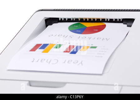 Business-Farbkarte auf Laserdrucker gedruckt Stockfoto