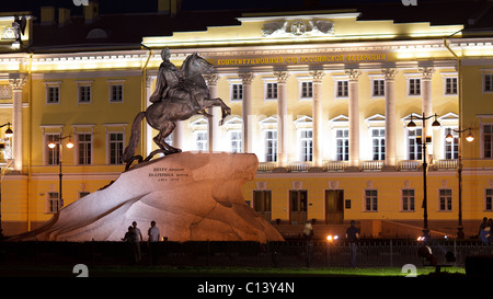 Eherne Reiter, Sankt Petersburg, Russland, Senatsplatz, Peter der große Stockfoto