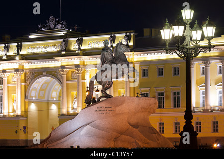 Eherne Reiter, Sankt Petersburg, Russland, Senatsplatz, Peter der große Stockfoto