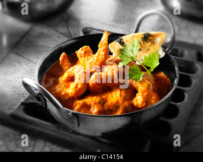 Makhani Garnelecurry & Reis, indisches Essen Rezept Bilder, Fotos & Bilder Stockfoto