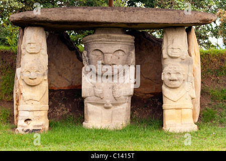 Auf San Agustin archäologische Stätte, Kolumbien, Südamerika, UNESCO-Weltkulturerbe in Huila Abteilung getroffen Stockfoto