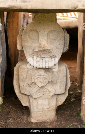 Auf San Agustin archäologische Stätte, Kolumbien, Südamerika, UNESCO-Weltkulturerbe in Huila Abteilung getroffen Stockfoto