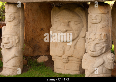 Auf San Agustin archäologische Stätte, Kolumbien, Südamerika, UNESCO-Weltkulturerbe in Huila Abteilung getroffen Stockfoto