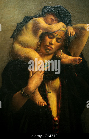 Detail: Eine ägyptische Bäuerin und ihr Kind, 1869-70, von Léon Bonnat, Stockfoto