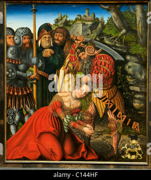 Das Martyrium der Heiligen Barbara, ca. 1510, von Lucas Cranach der ältere, (Deutsch, Kronach 1472-1553 Weimar), Stockfoto