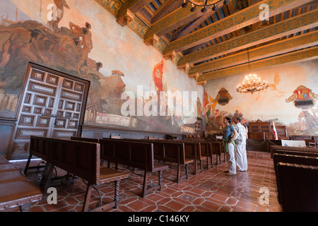 Wandbild Zimmer im Santa Barbara County Courthouse in Santa Barbara, California. Stockfoto