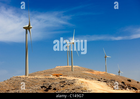 Windpark auf Kefalonia, Ionische Inseln, Griechenland. Stockfoto