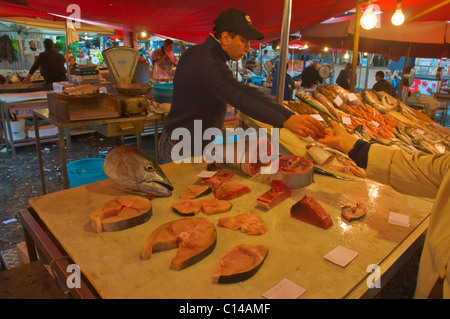 La Pescheria der zentralen Fischmarkt Catania-Sizilien-Italien-Europa Stockfoto