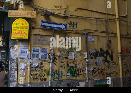 Wand in Quartieri Spagnoli Bezirk Neapel-Kampanien-Italien-Europa Stockfoto