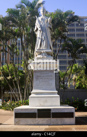 Statue in Durban zum Gedenken an den 60. Jahr der Herrschaft von Königin Victoria 1837-1897. Südafrika. Stockfoto