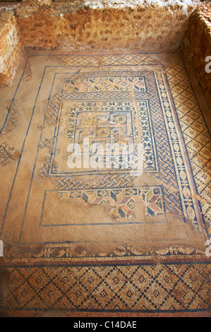 Mosaiken in der römischen Villa In Skala. Kefalonia, Ionische Inseln, Griechenland. Stockfoto