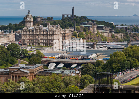 PANORAMA SKYLINE EDINBURGH SCHOTTLAND VEREINIGTES KÖNIGREICH Stockfoto