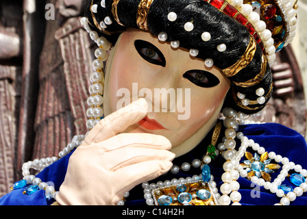 Karneval von Venedig Portrait bunt und traditionelle venezianische Maske Stockfoto